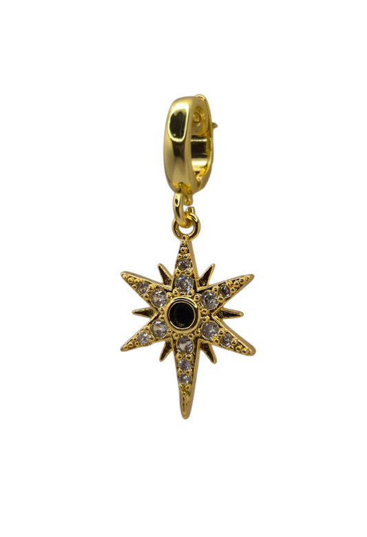 Midnight Starburst - Pendant Charm in 18k Gold Plating