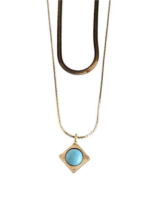 Azure Horizon - Necklace in 18k Gold Plating