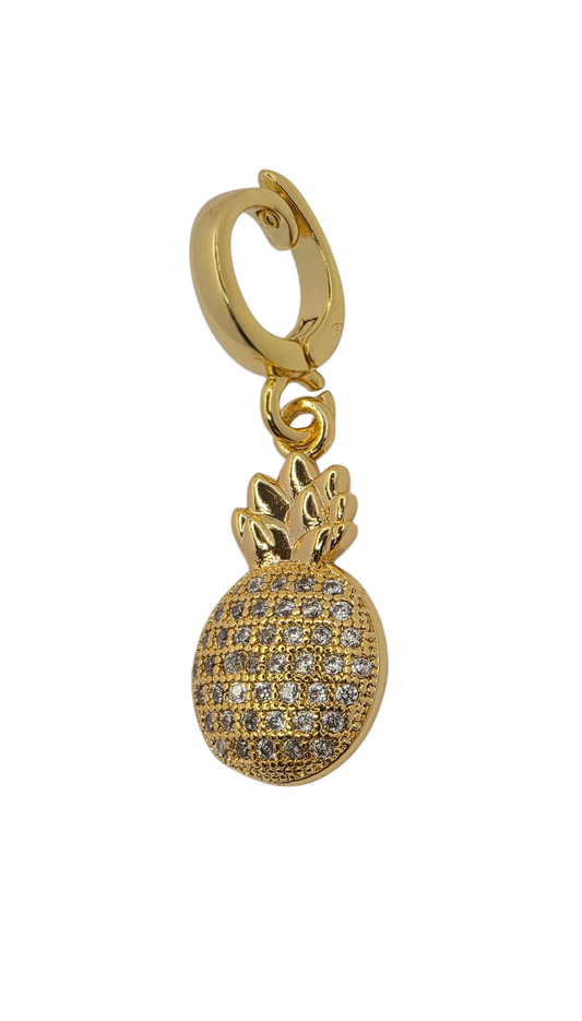 Golden Pineapple - Pendant Charm in 18k Gold Plating