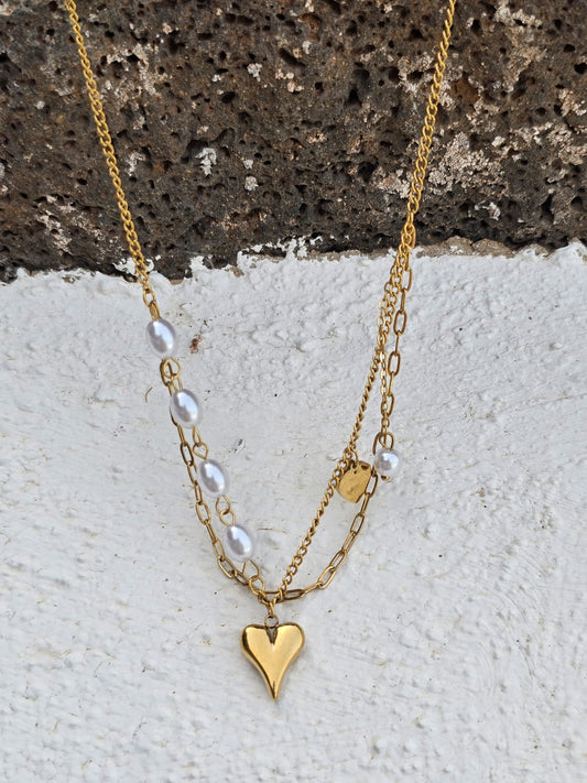 Pearly Love - Necklace in 18k Gold Plating