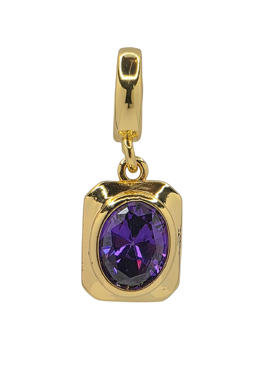 Royal Amethyst - Pendant Charm in 18k Gold Plating