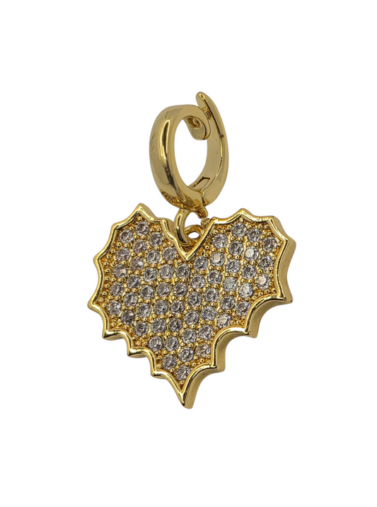 Radiant Heart - Pendant Charm in 18k Gold Plating