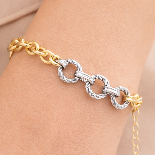 Trinity Link Bracelet - 18k Gold Plating