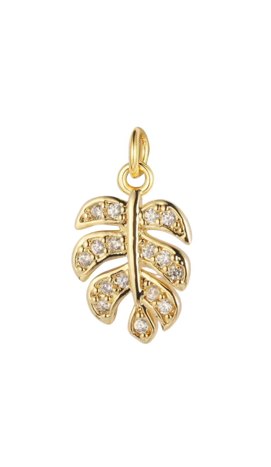 Gold Leaf - Diamante set Charm