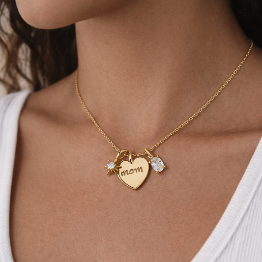 Forever Mom Charm Necklace - 18k Gold Plating