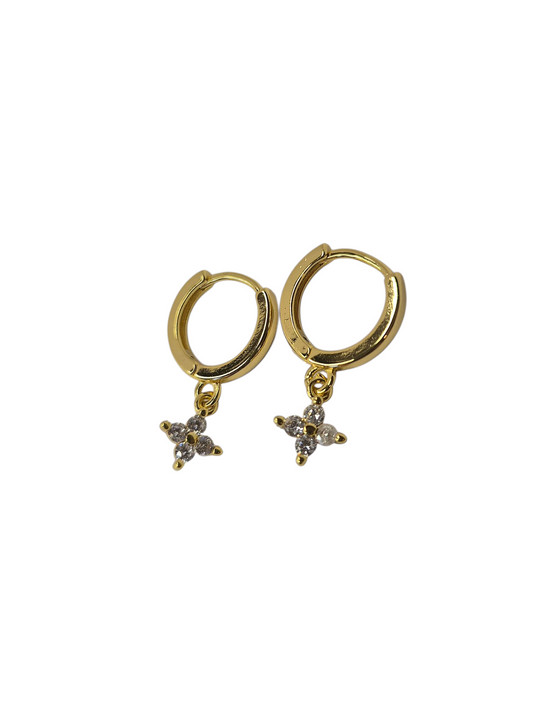 Dewdrop Blossom - Sterling Silver 18k Gold Plating Earrings