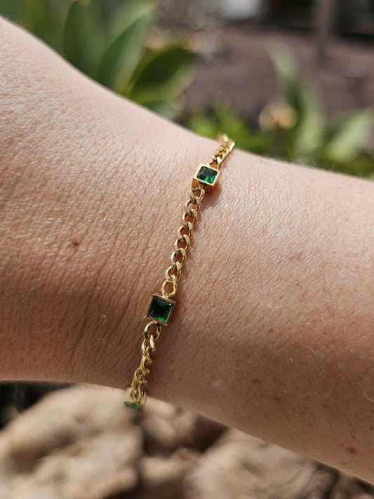 Emerald Luxe - Bracelet in 18k Gold Plating