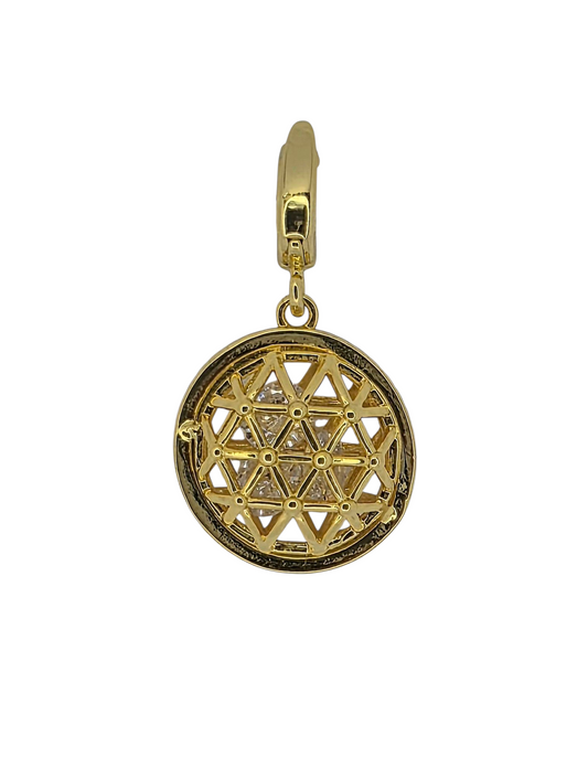 Golden Flower of Life - Pendant Charm in 18k Gold Plating