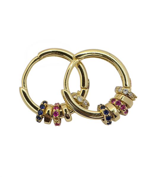 Trinity Gems - Sterling Silver Earrings in 18k Gold Plating