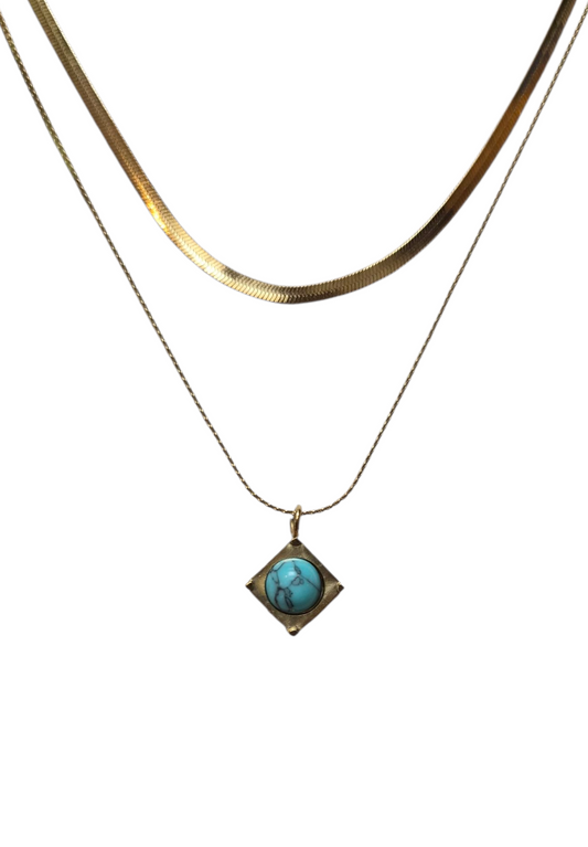 Azure Horizon - Necklace in 18k Gold Plating