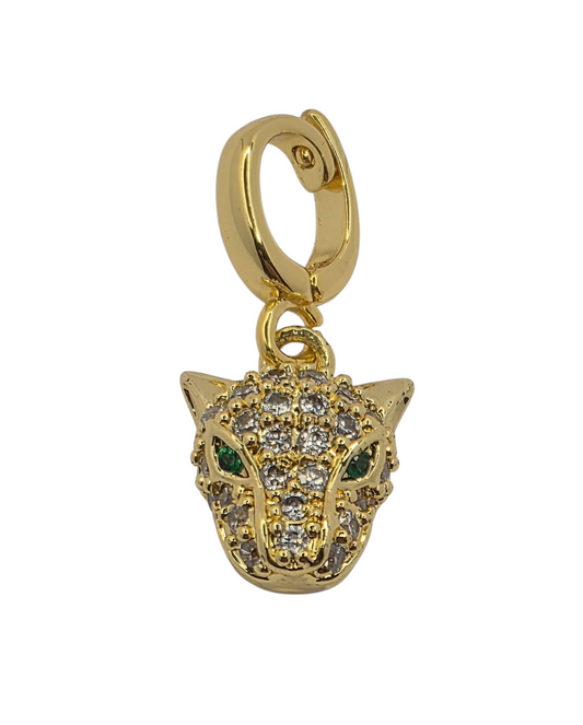 Emerald Panther - Pendant Charm in 18k Gold Plating
