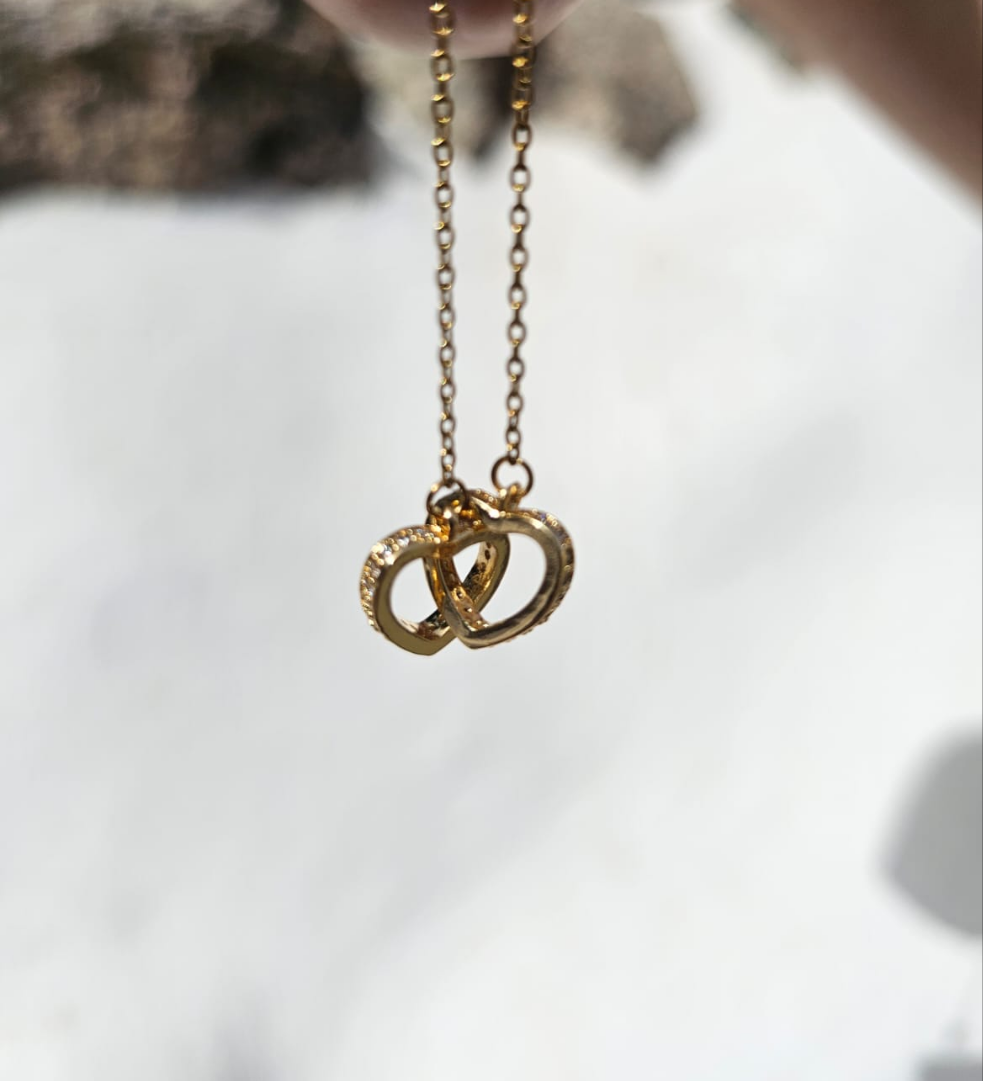 Heart in Heart - Necklace in 18k Gold Plating
