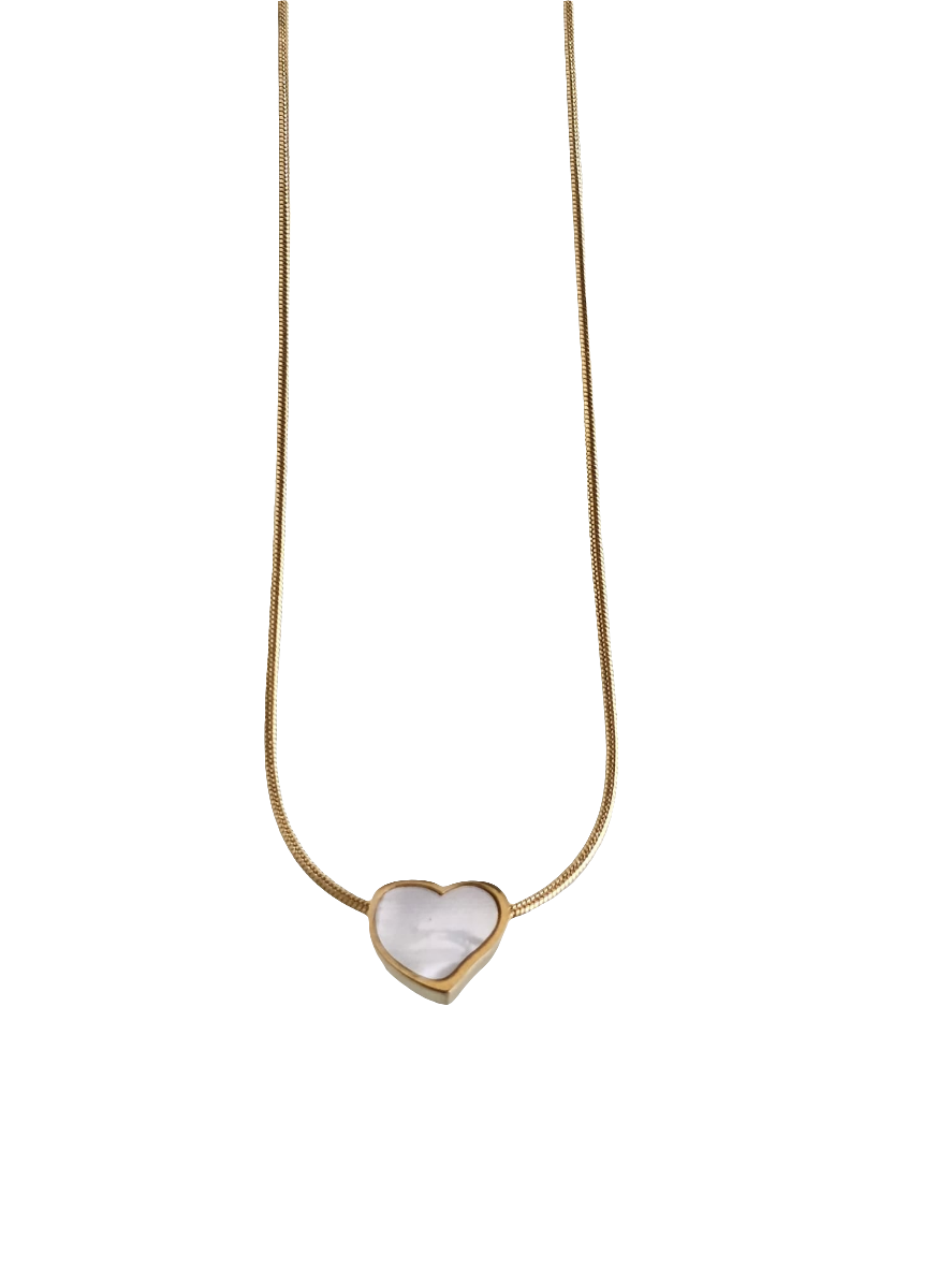 Pearly Heart - Necklace in 18k Gold Plating