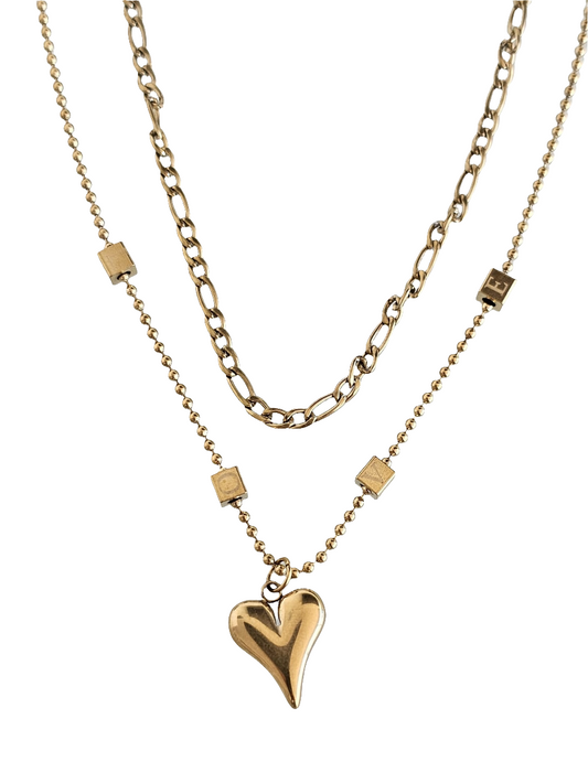 Love Heart Chain - Necklace in 18k Gold Plating