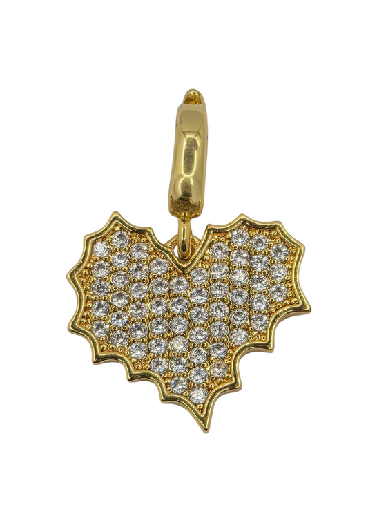 Radiant Heart - Pendant Charm in 18k Gold Plating