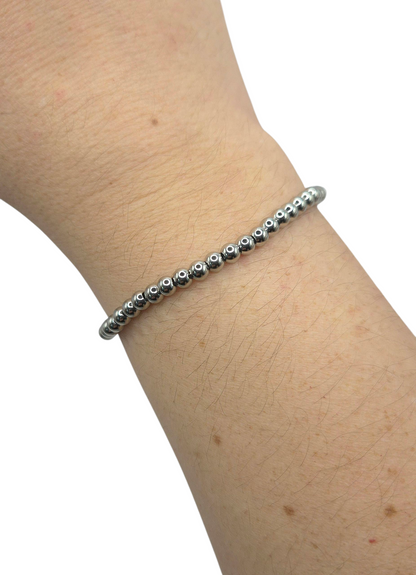 Silver Glow - Custom Beaded Bracelet – Silver Plated | Free Charm Included