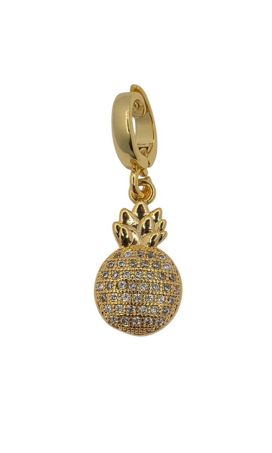 Golden Pineapple - Pendant Charm in 18k Gold Plating