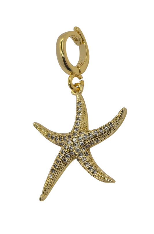 Twilight Starfish - Pendant Charm in 18k Gold Plating