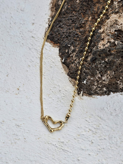 Open Heart - Necklace in 18k Gold Plating