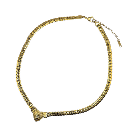 Cuban Heart - Necklace in 18k Gold Plating
