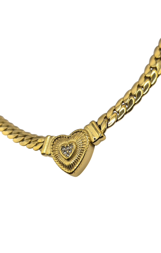 Cuban Heart - Necklace in 18k Gold Plating