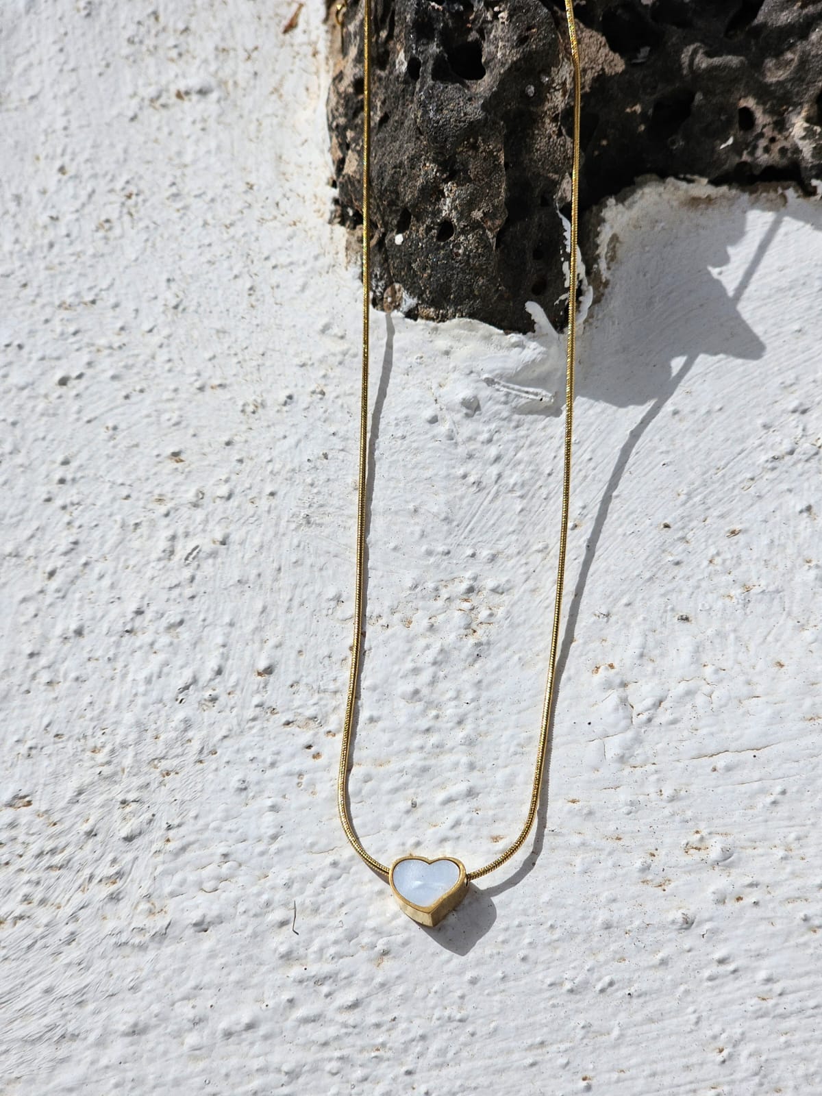 Pearly Heart - Necklace in 18k Gold Plating