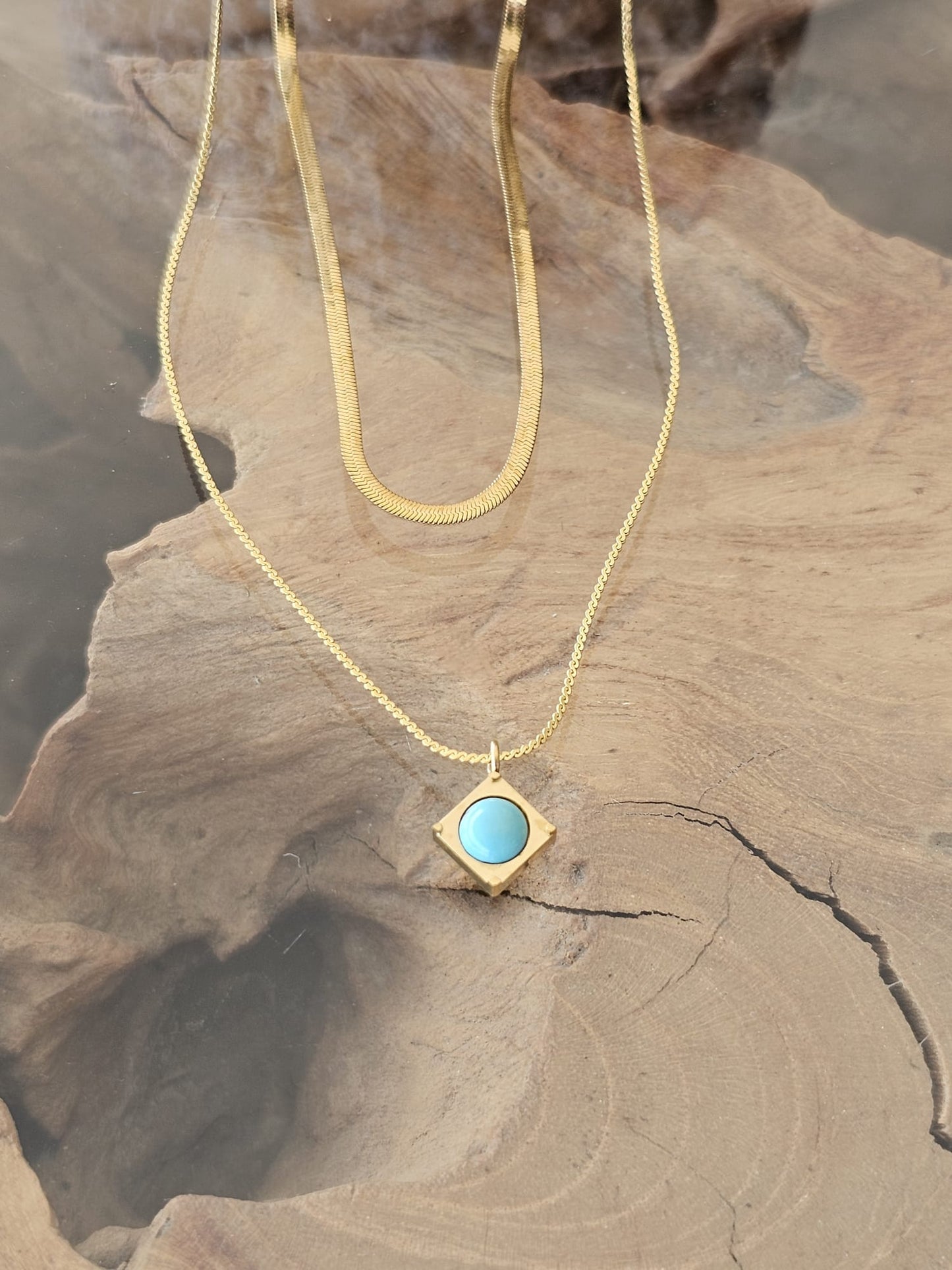 Azure Horizon - Necklace in 18k Gold Plating