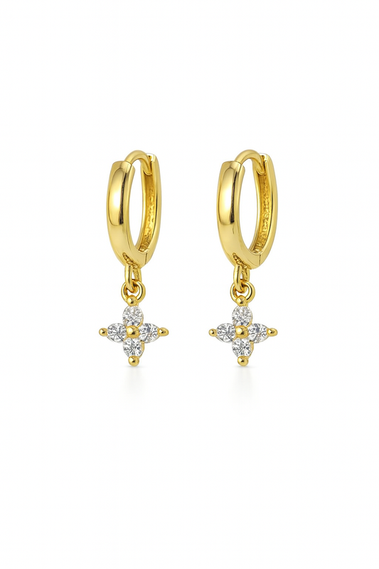 Dewdrop Blossom - Sterling Silver 18k Gold Plating Earrings