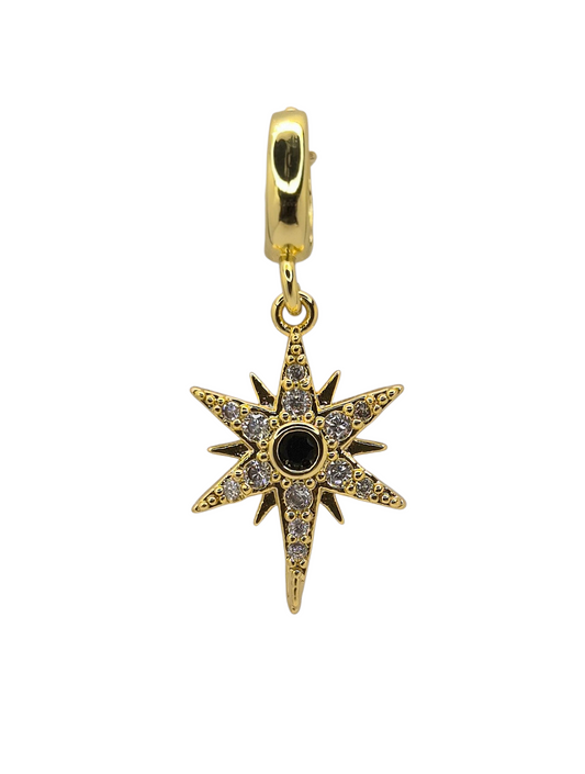 Midnight Starburst - Pendant Charm in 18k Gold Plating