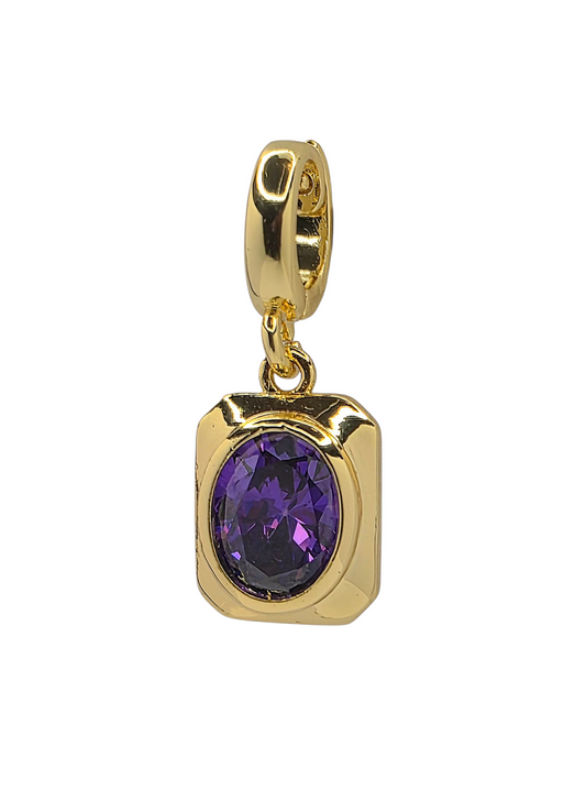 Royal Amethyst - Pendant Charm in 18k Gold Plating
