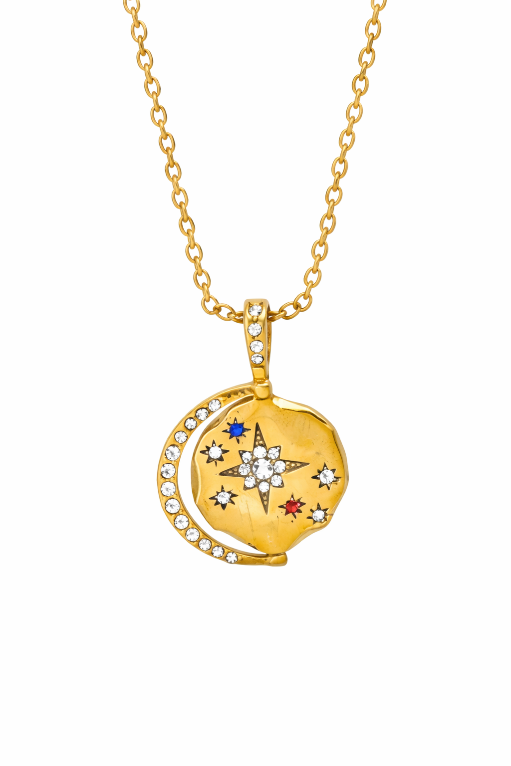 Starlight Crescent Necklace - in 18K Gold Plating