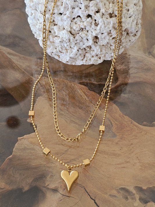 Love Heart Chain - Necklace in 18k Gold Plating