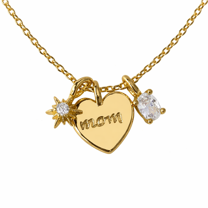 Forever Mom Charm Necklace - 18k Gold Plating