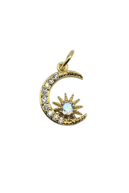 Moon & Star - Gold Charm