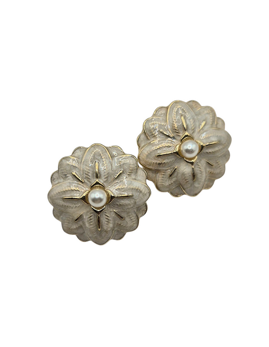 Moonlit Blossom - Earrings in Gold Plating