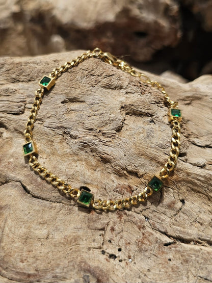 Emerald Luxe - Bracelet in 18k Gold Plating