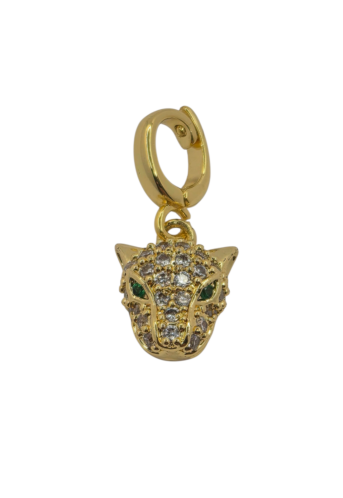 Emerald Panther - Pendant Charm in 18k Gold Plating