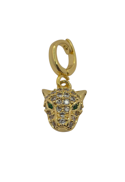 Emerald Panther - Pendant Charm in 18k Gold Plating