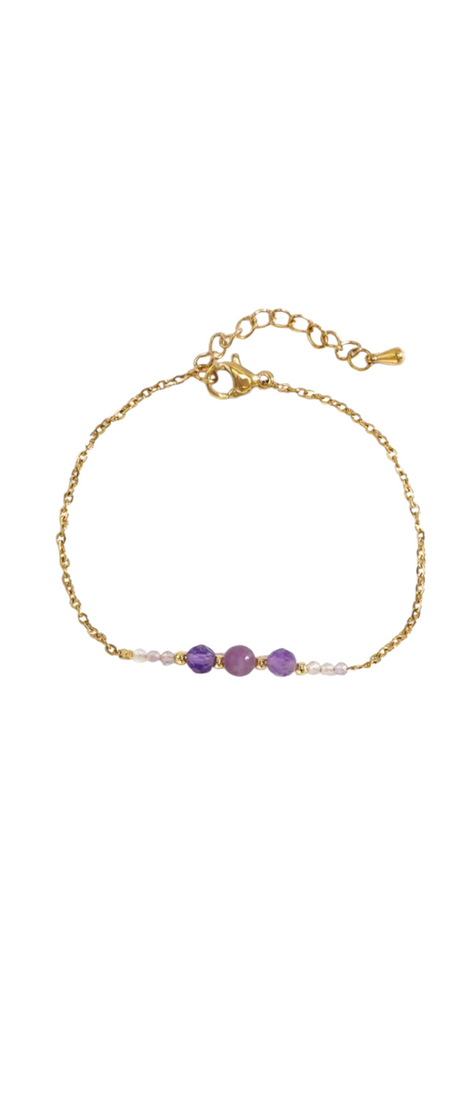 Amethyst Dawn - 18k Gold Plated Bracelet