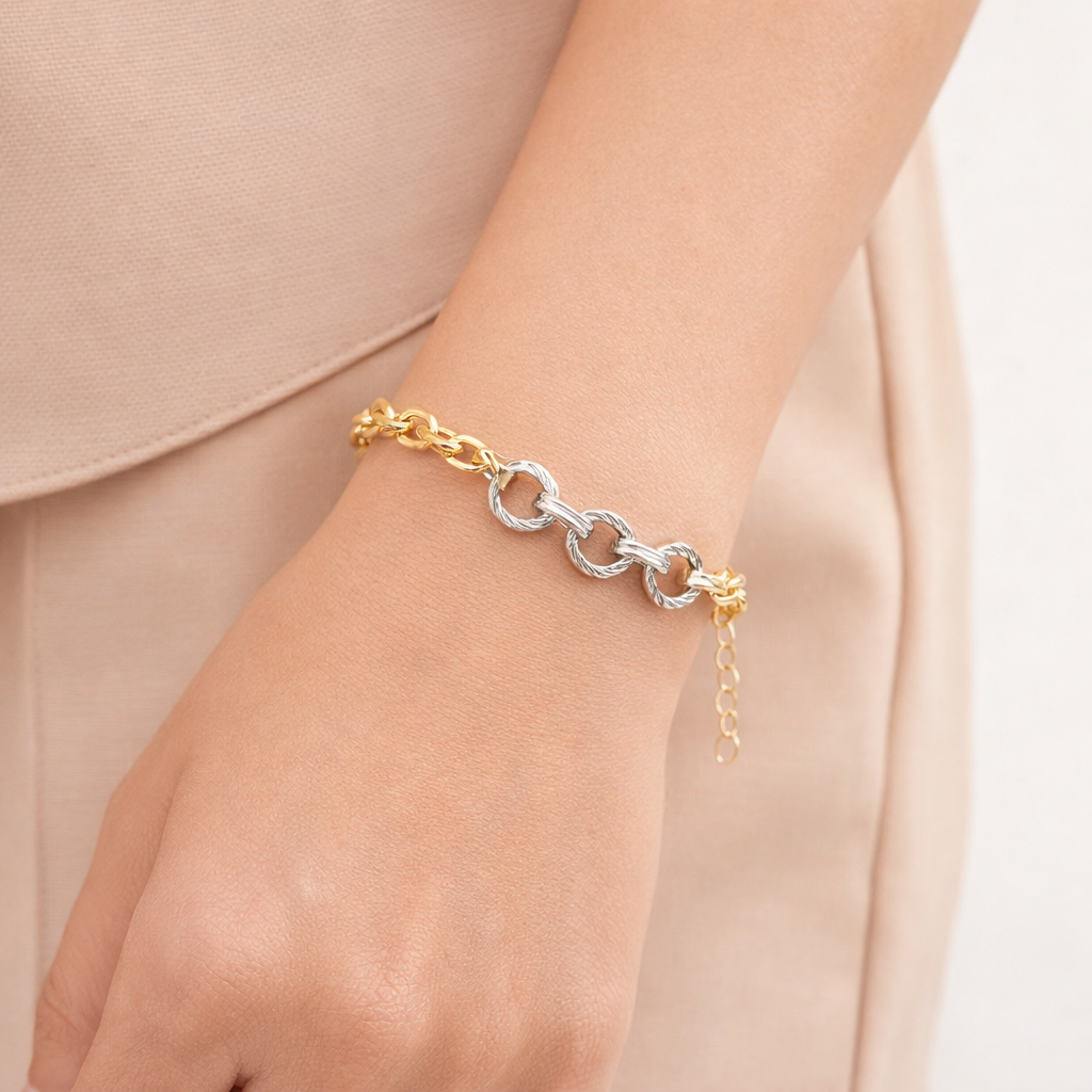 Trinity Link Bracelet - 18k Gold Plating