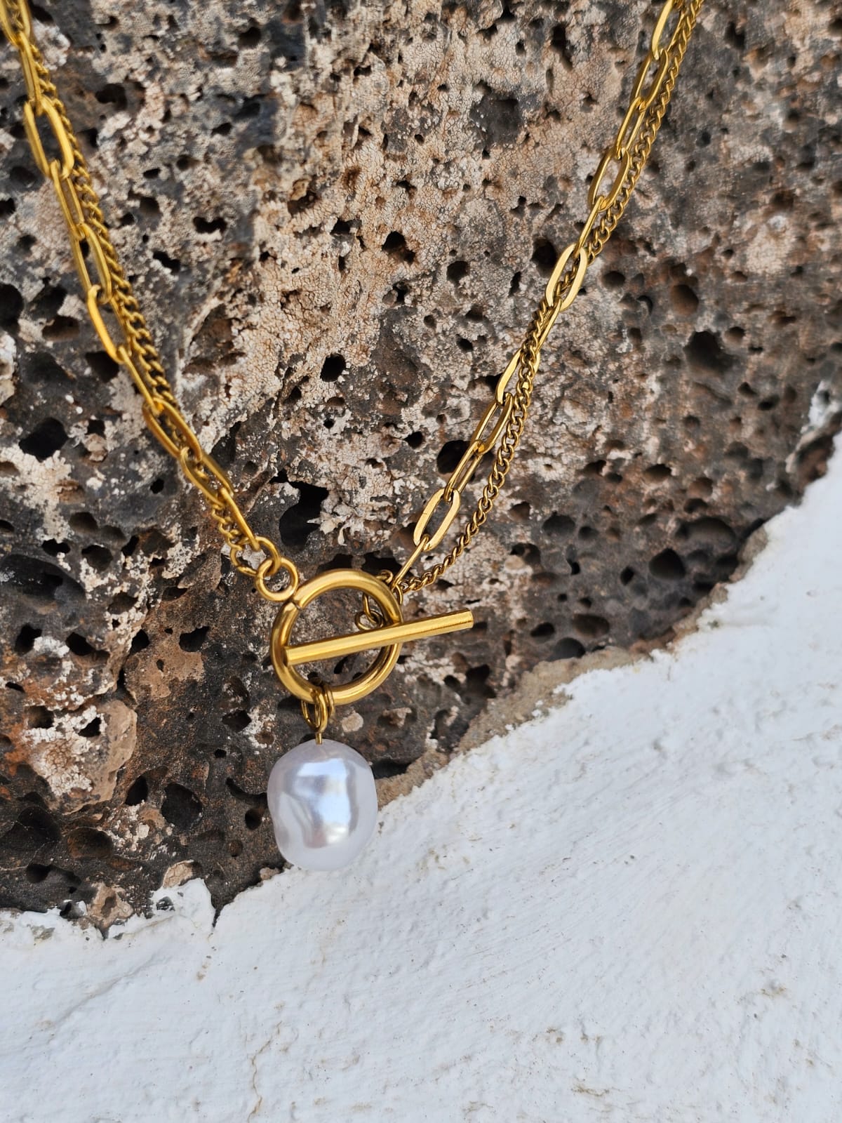 Baroque Pearl - Necklace in 18k Gold Plating