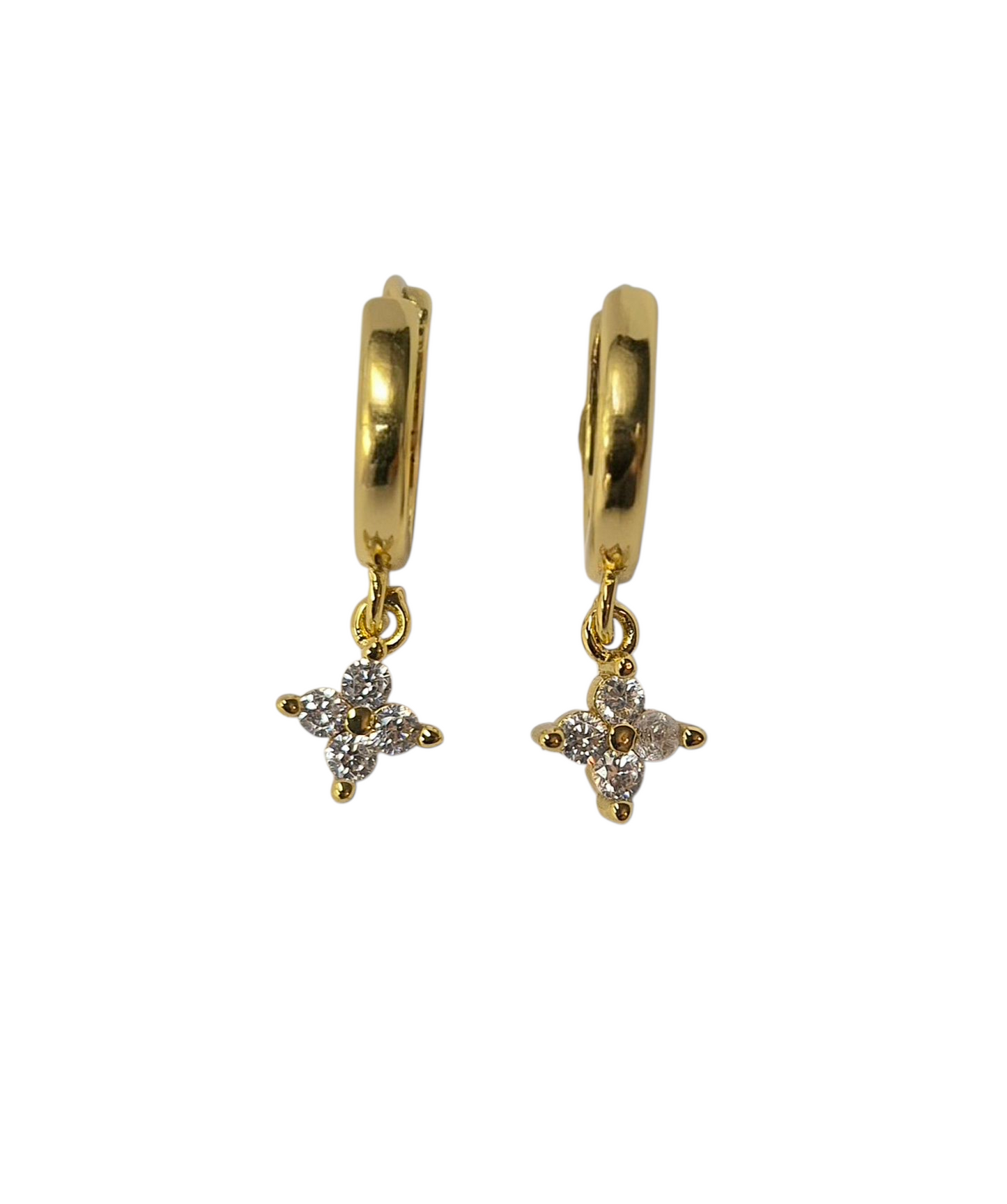 Dewdrop Blossom - Sterling Silver 18k Gold Plating Earrings