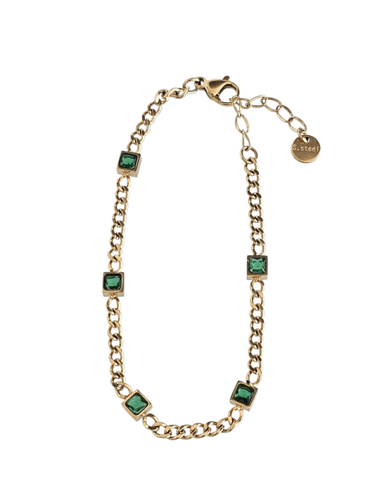 Emerald Luxe - Bracelet in 18k Gold Plating