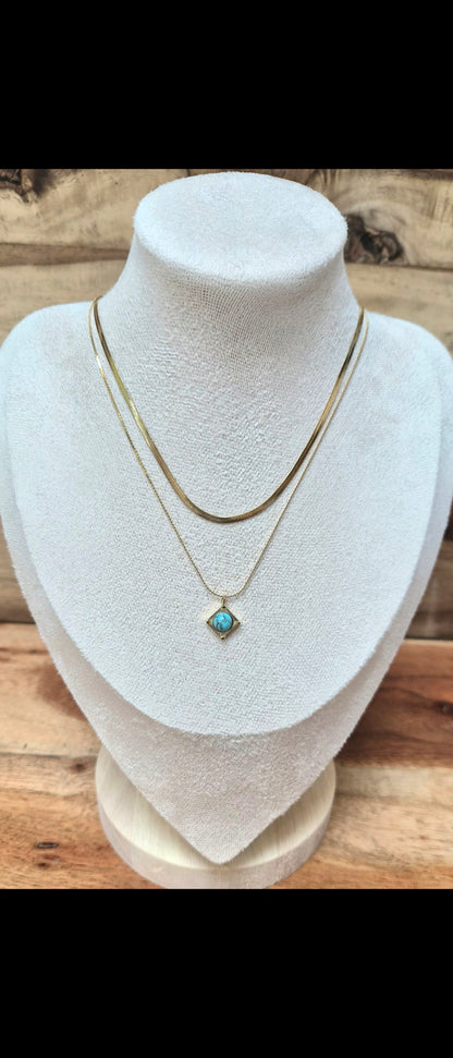 Azure Horizon - Necklace in 18k Gold Plating